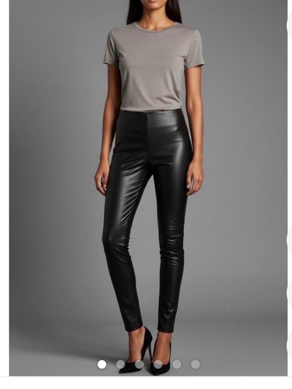 Joie Womans Moto Black Faux Leather Medium Leggings